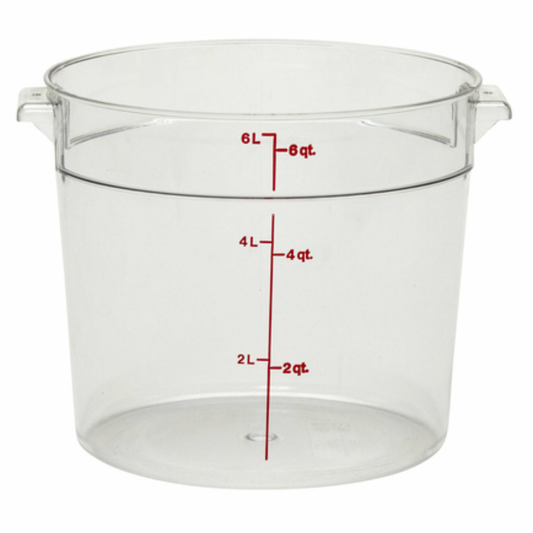 Cambro Camwear® Round Food Storage Container 6 Quart Clear - RFSCW6-135