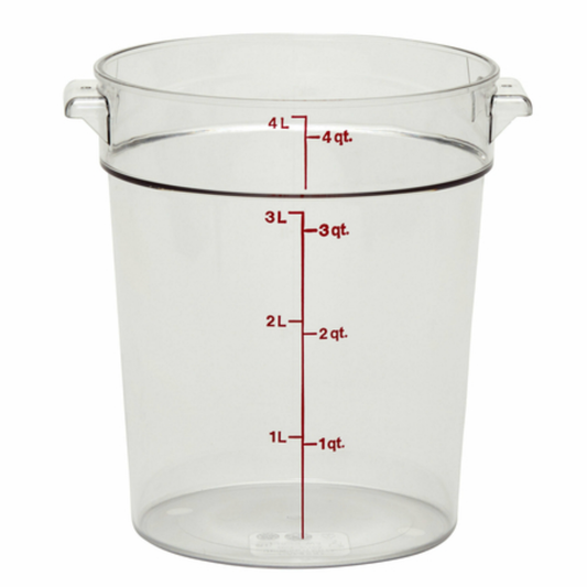 Cambro 食品容器，4夸脱圆形 - 透明 - RFSCW4-135