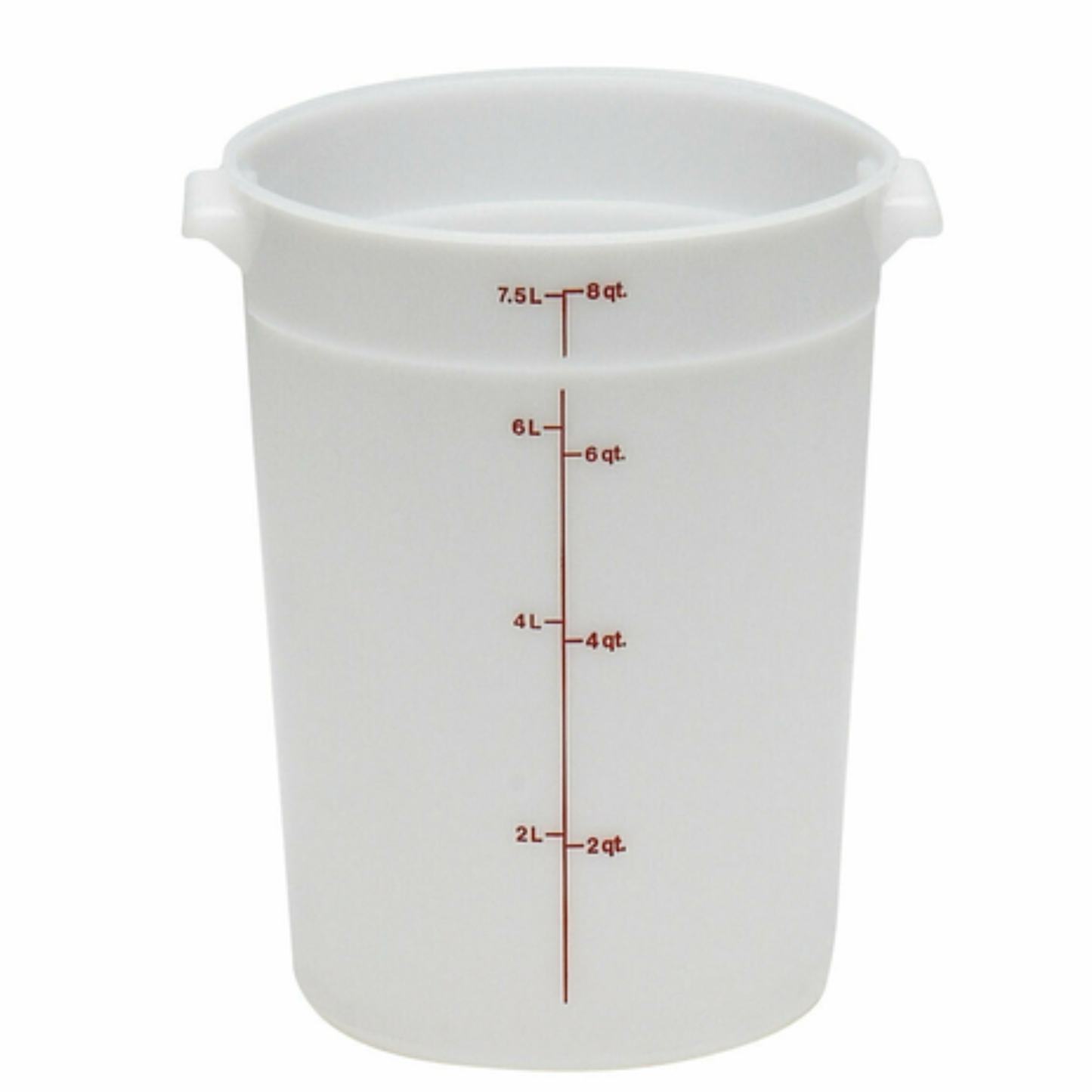 Cambro Camwear Round Food Storage Container 8 Quart White - RFSCW8-148