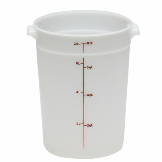 Cambro 食品容器，8夸脱圆形 - 白色 - CAMRFS8148