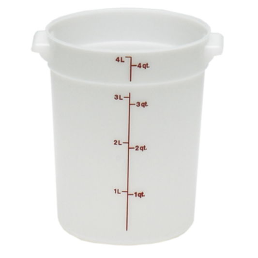 Cambro Camwear® Round Food Storage Container 4 Quart White - RFSCW4-148