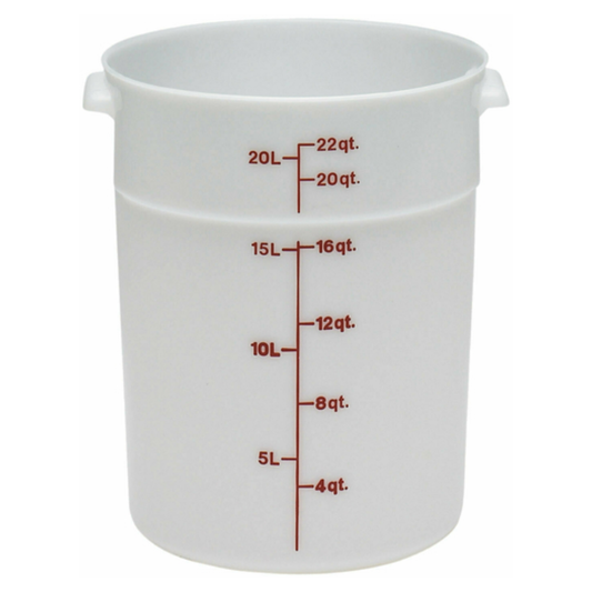 Cambro Camwear® Round Food Storage Container 22 Quart White - RFSCW22-148