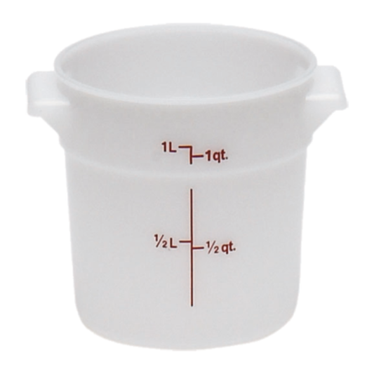Cambro 食品容器，1夸脱圆形 - 白色 - CAMRFS1148
