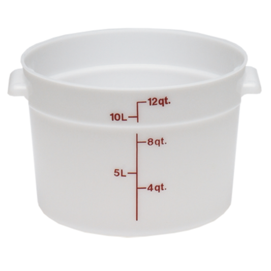 Cambro Camwear® Round Food Storage Container 12 Quart White - RFSCW12-148