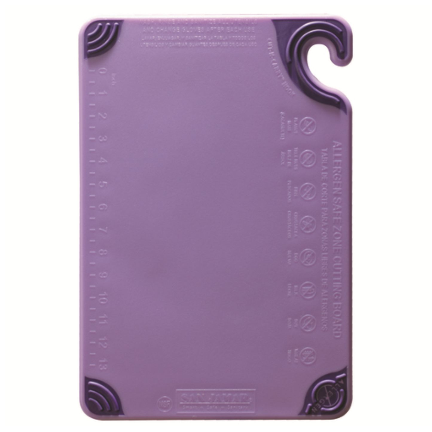 Tabla de cortar San Jamar Saf-T-Grip de 15 x 23 cm - Morada CBG6938PR