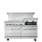 Atosa CookRite 60" Commercial Gas Range 6-Burner 24" Raised - AGR-6B24RGB