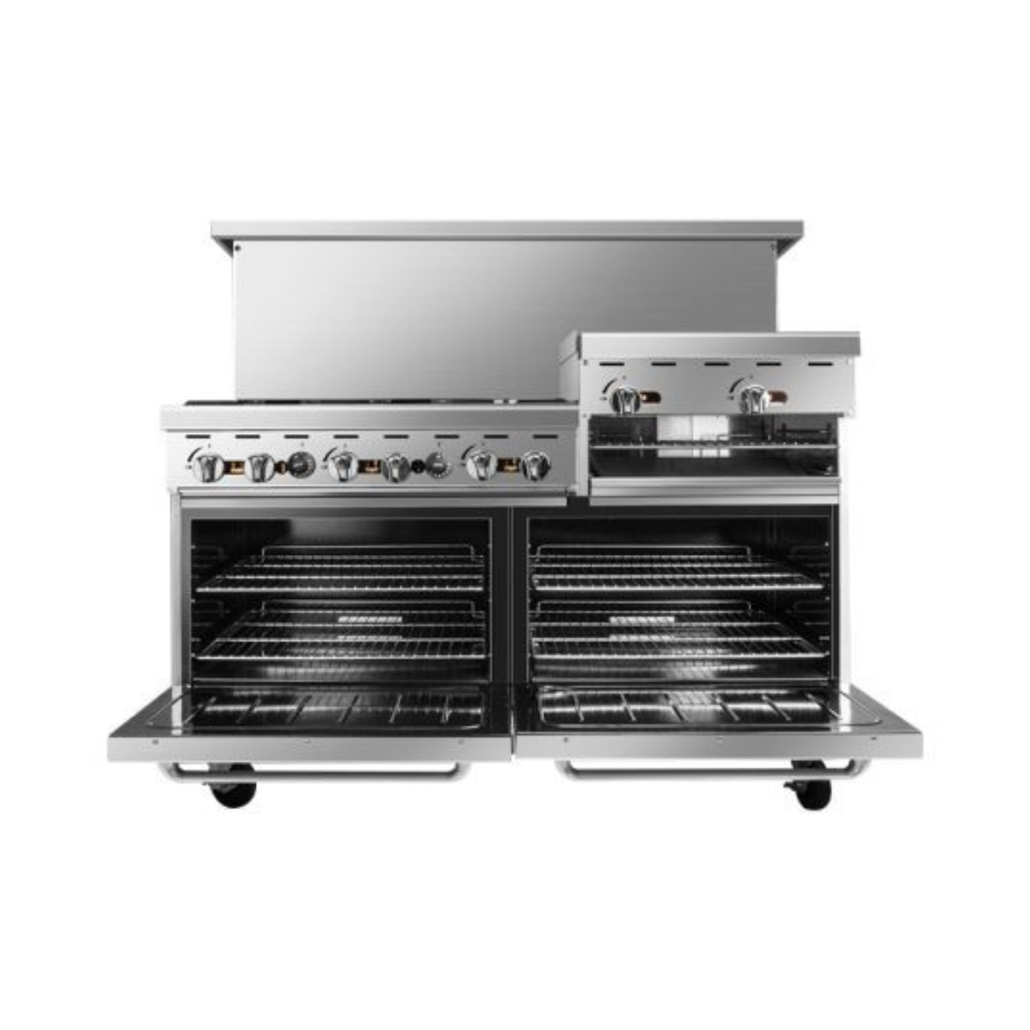 Atosa CookRite 60" Commercial Gas Range 6-Burner 24" Raised - AGR-6B24RGB