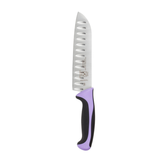 Cuchillo Mercer Santoku de 7" con mango morado - M22707PU