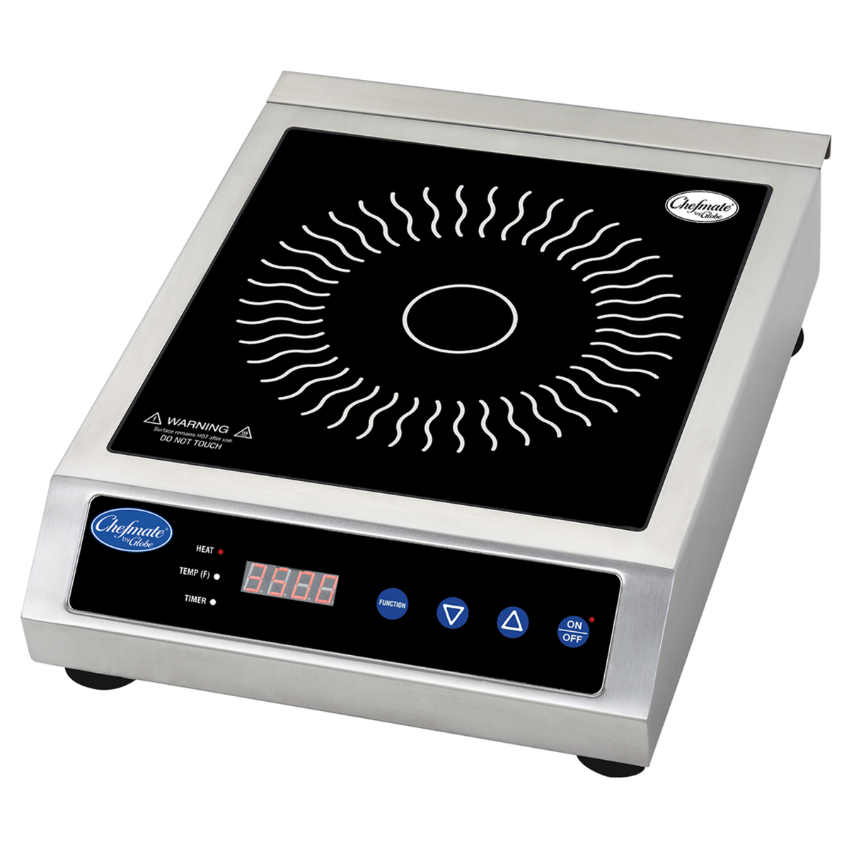 Globe Commercial Induction Range Stainless Steel Ceramic Countertop 1800W - GIR18