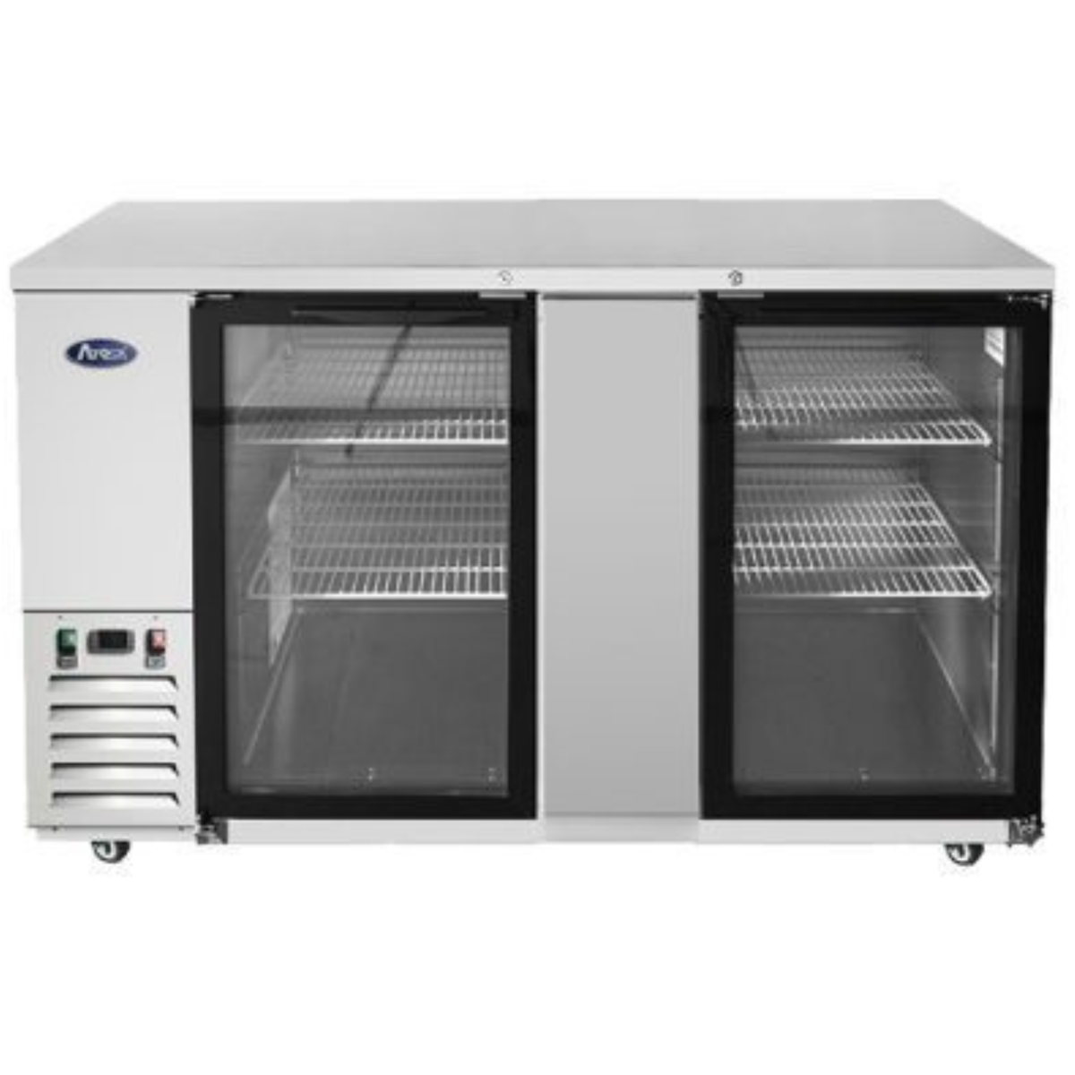 Atosa Stainless Steel Back Bar Cooler 2 Glass Doors 69" - 21.5 Cu. Ft. MBB69GGR