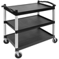 Carrito de servicio Cambro, 3 estantes, negro, 52 x 80 cm, tamaño KD - BC340KD110