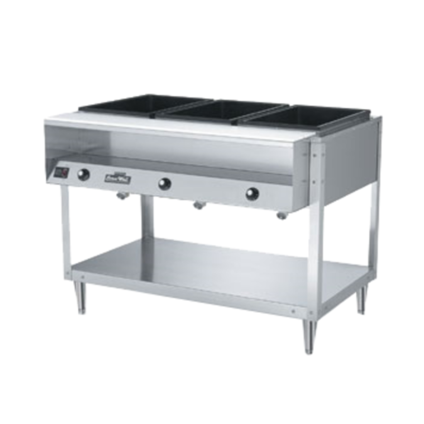 Vollrath ServeWell Hot Food Serving Counter/Table 3 Wells with Casters - 38003