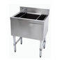 CCK Underbar Ice Bin, 24"x18"x33"h, 4" Splash. Stainless with Galvanized Legs - SLI-12-24