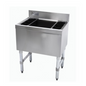 CCK Underbar Ice Bin, 36"w x 18"d x 33"h, 4" Splash. S/S with Galvanized Legs - SLI-12-36-X