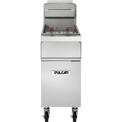 Vulcan GR Series Stainless Steel Natural Gas Floor Fryer NSF 45-50 Lb - 1GR45M-1