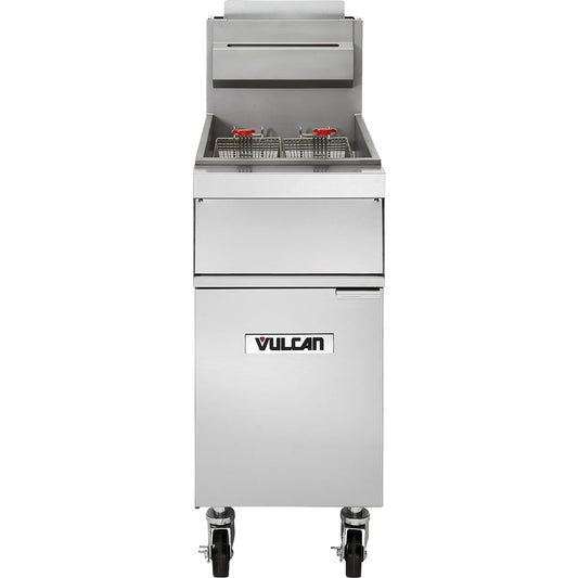 Vulcan GR Series Stainless Steel Natural Gas Floor Fryer NSF 45-50 Lb - 1GR45M-1