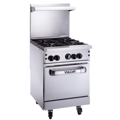 Vulcan 24" Range, 4 Open Burners, Standard Oven, Natural Gas - 24S-4B