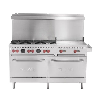 Vulcan SX Series Stainless Steel Gas Range 60" 6-Burner w/ 24" SX60F-6B24GN