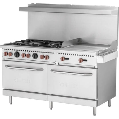 Vulcan SX Series Stainless Steel Gas Range 60" 6-Burner w/ 24" SX60F-6B24GN