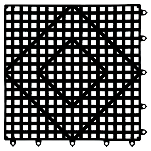 San Jamar Black Interlocking Bar Mat Tile - VM5280BK