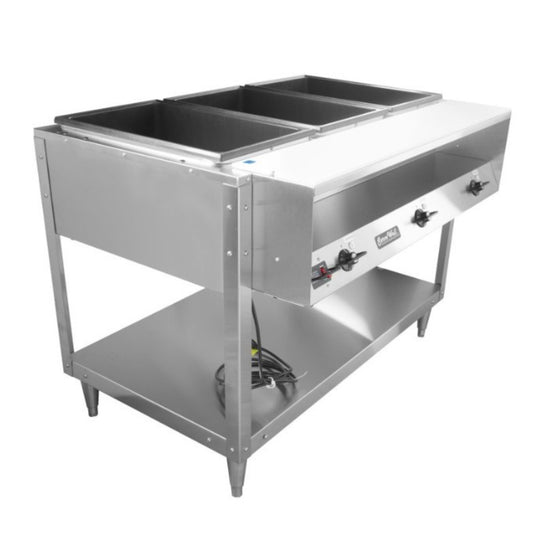 Vollrath ServeWell Hot Food Serving Counter/Table 3 Wells with Casters - 38003