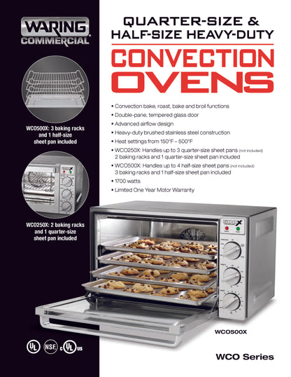 Waring Oven, Convection Quarter Size Countertop - 120V - WCO250X