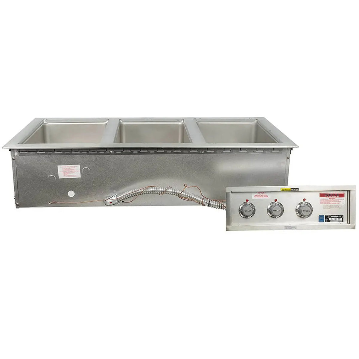 Wells NSF Electric Drop-In Hot Food Well 3-Pan with Drain Manifold - MOD-300TDM