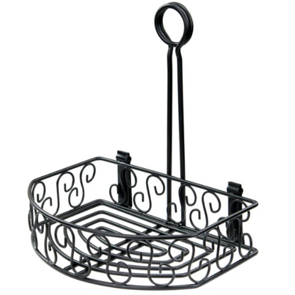 Winco Wire Condiment Caddy Black - WBKH-6SB