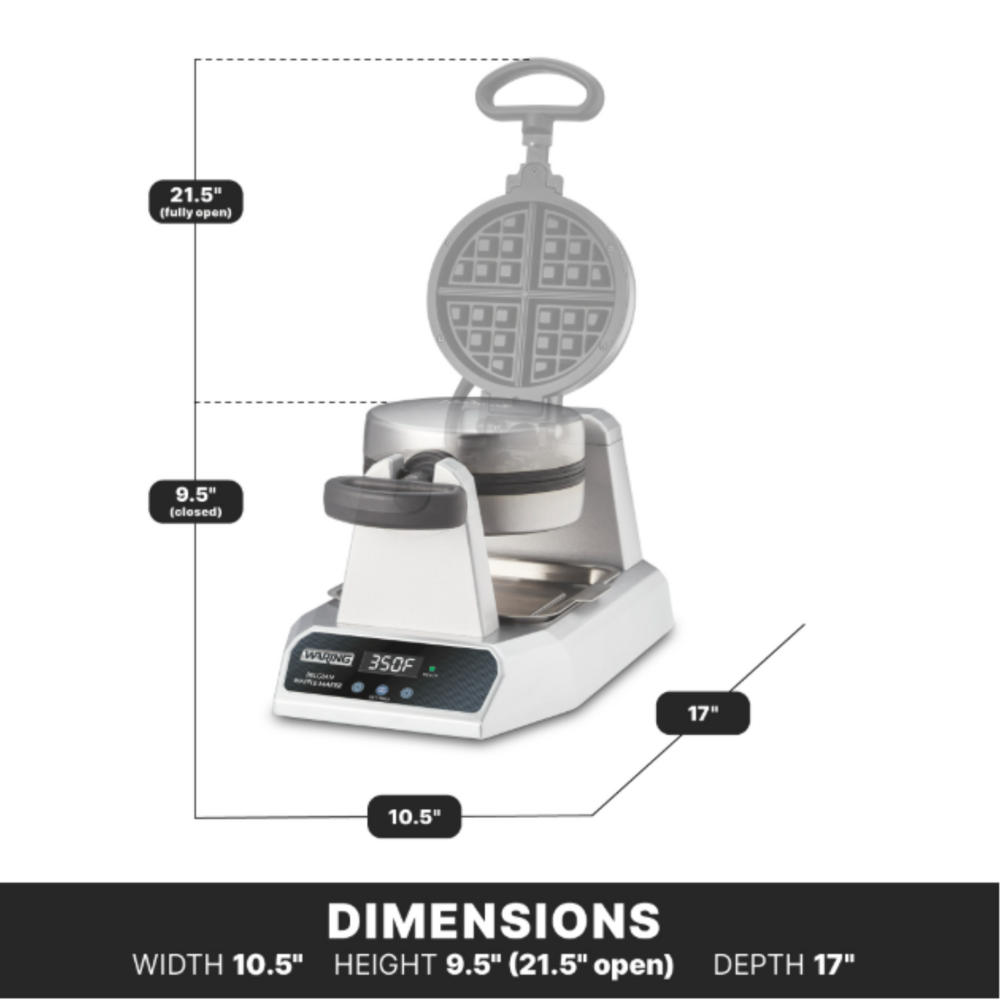 Waring Belgian Waffle Maker Single Timer 120V - WW185X