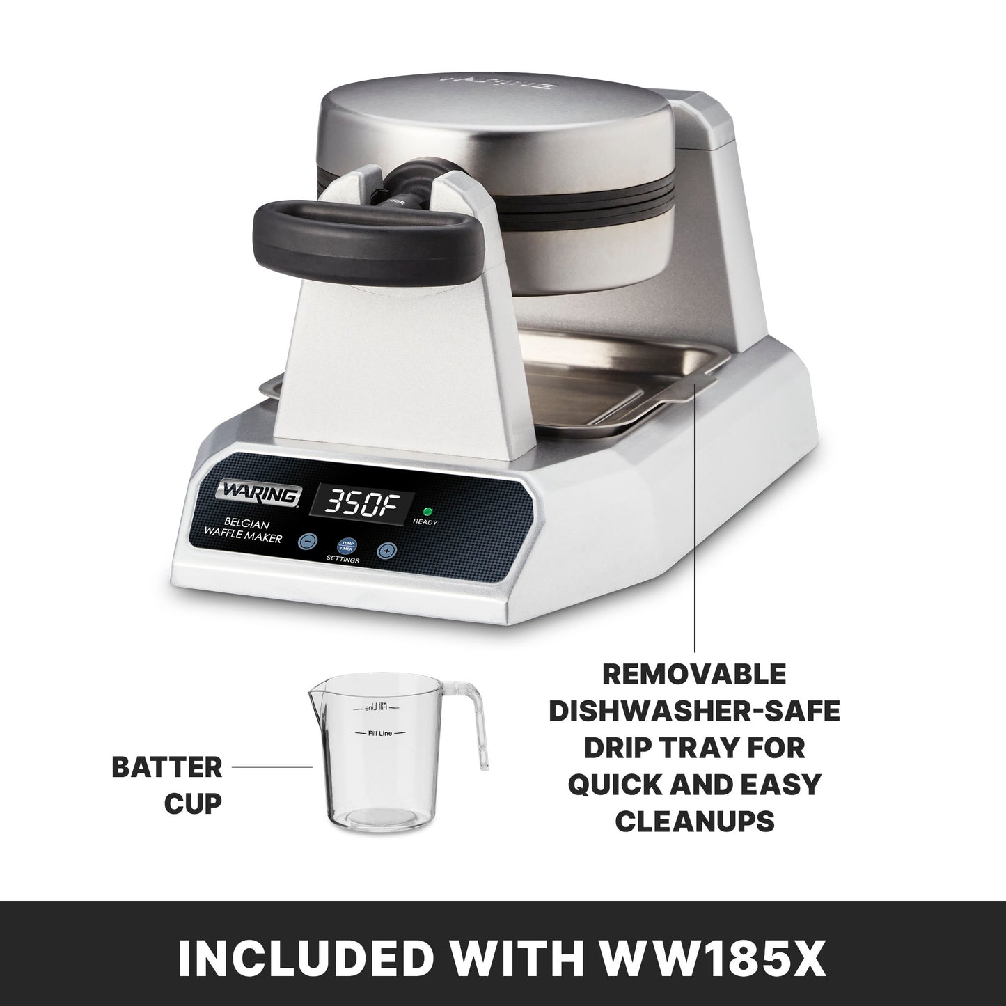 Waring Belgian Waffle Maker Single Timer 120V - WW185X