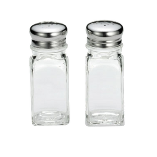 Vaso agitador TableCraft S&amp;P cuadrado de 2 oz de acero inoxidable