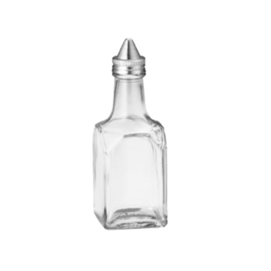 Dispensador de vidrio transparente y transparente TableCraft de 6 oz, de acero inoxidable