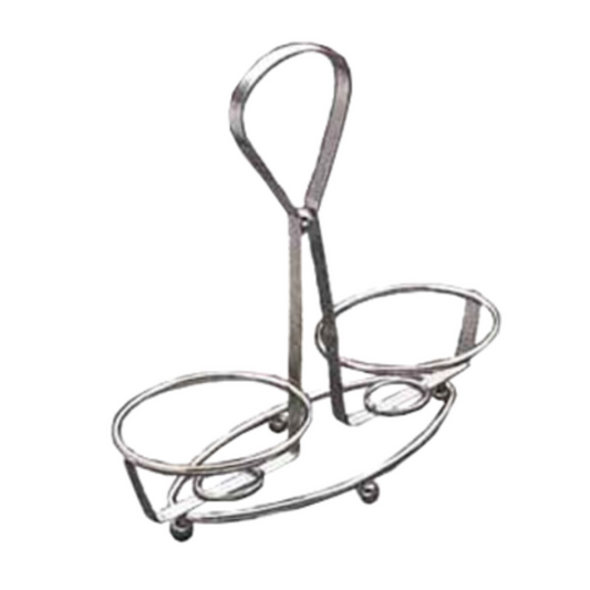 Estante de exhibición de vidrio y vidrio TableCraft Chr para 2 recipientes de 8 oz