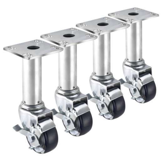 Krowne Plate Caster 3" Swivel w/Break Adjustable Height - 28-117S