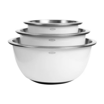 OXO GG 3 Piece Stainless Steel Insulated Mixing Bowl Set - White - 1107600 OXO