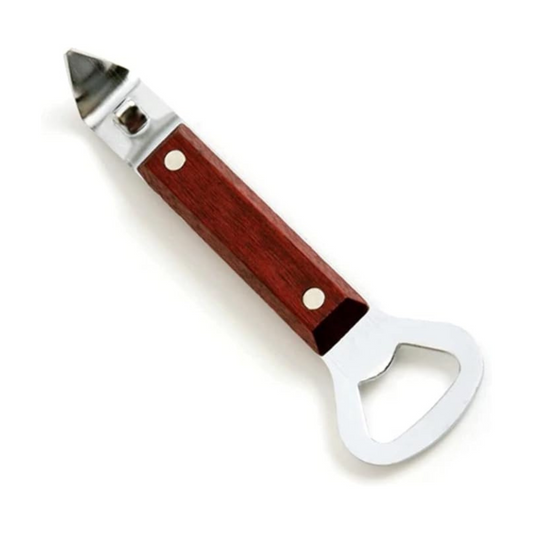 Norpro Can Punch/Bottle Opener, Heavy Duty, Wooden Handle - 400