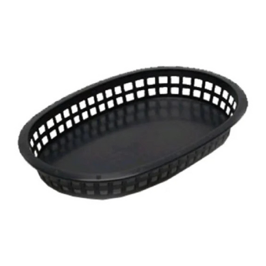 TableCraft - Cesta negra para comida rápida (10,5 x 7 pulgadas) - TCPC1076BK