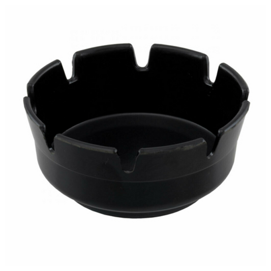 Ash Tray, Black Plastic, 3-3/4" dia.