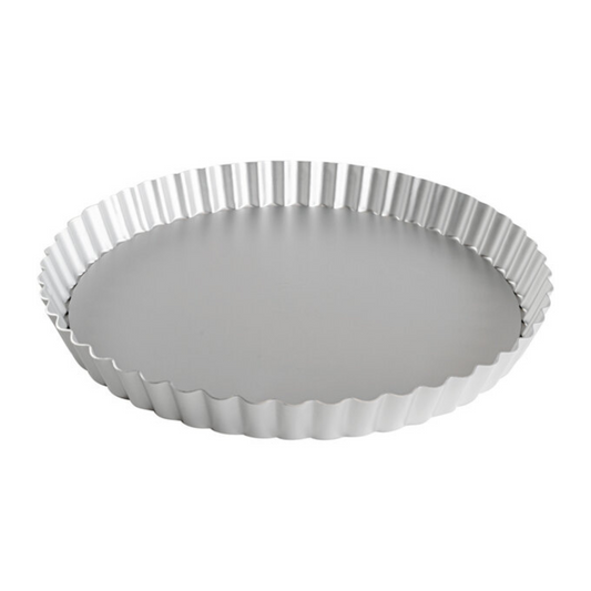 Fat Daddios - Fluted Quiche/Tart Pan, 11" x 1" Deep - Anodized Aluminum - PFT-11-18