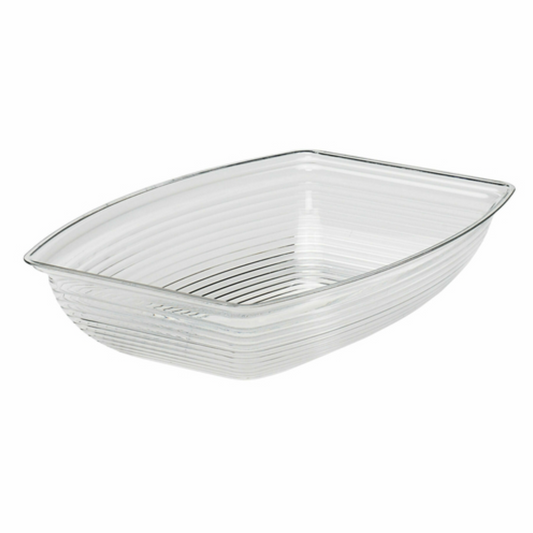 Cambro Camwear Bowl, Ribbed, Rectangular, Clear, 9" X 12" - RSB912CW135