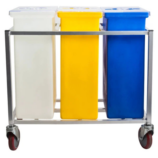Winholt - Triple Ingredient Bin White ,Yellow and Blue - 148PIB