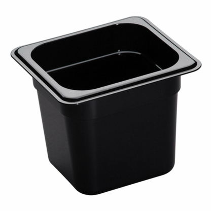 Cambro Hot Food Pan High Heat 1/6 Size Black 6" Deep - 66HP110