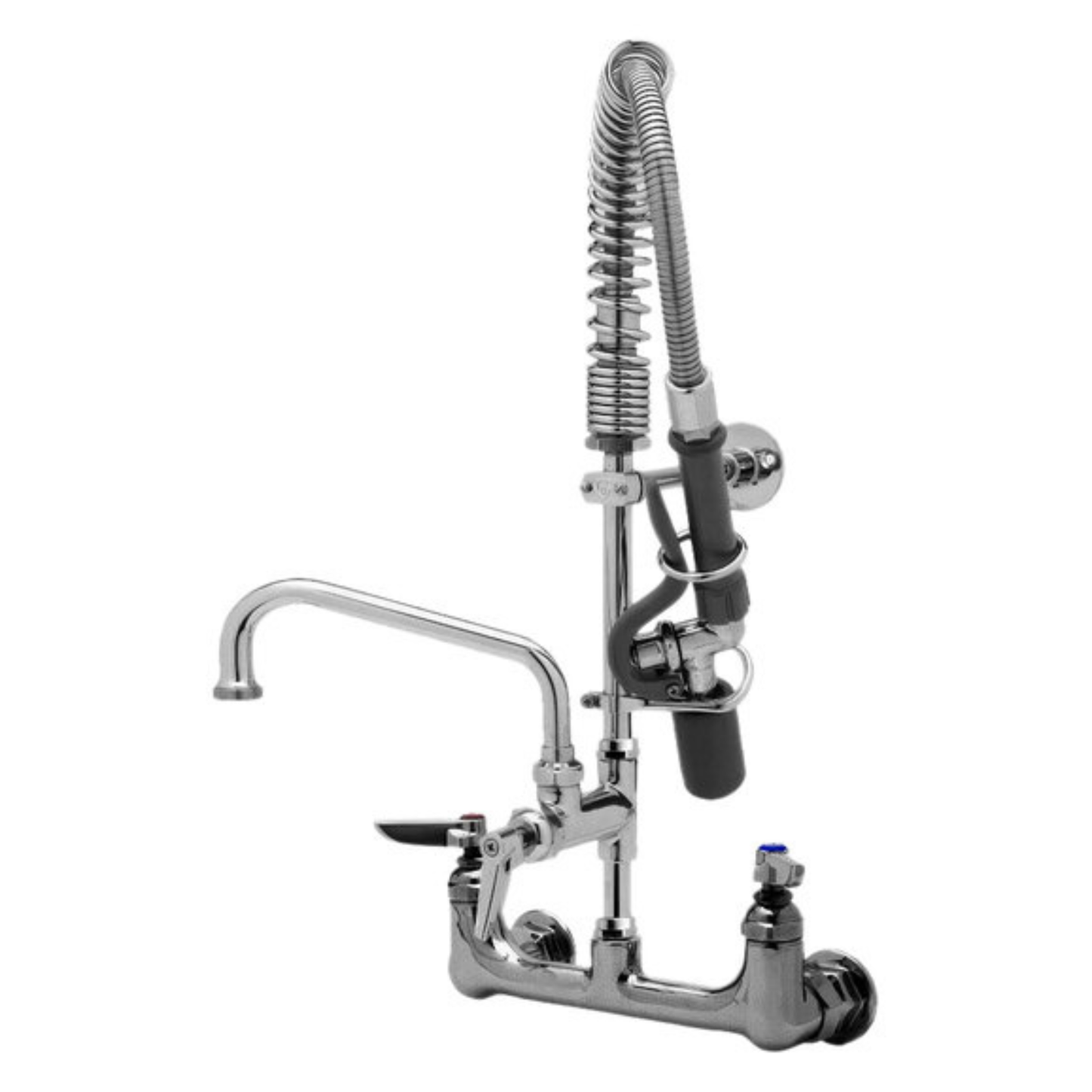 T&S Brass Mini Pre-Rinse Unit Wall Mount 8″ w/ 12″ Nozzle - T-SMPY8WLN-12