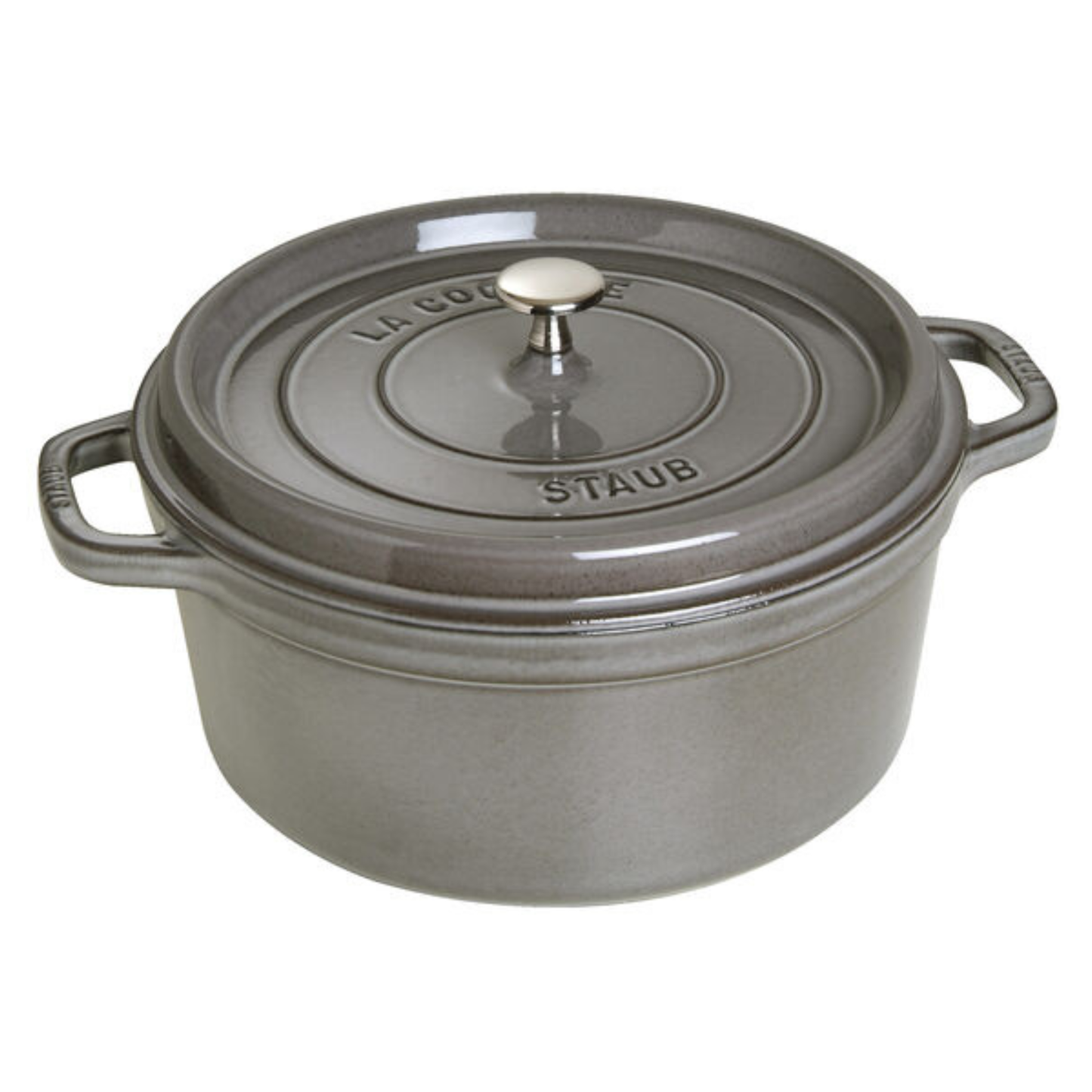 Staub Cast Iron Round Dutch Oven 7 Qt Graphite Grey - 1003926