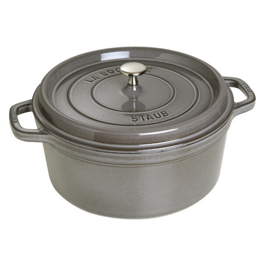 Staub Cast Iron Round Dutch Oven 7 Qt Graphite Grey - 1102818