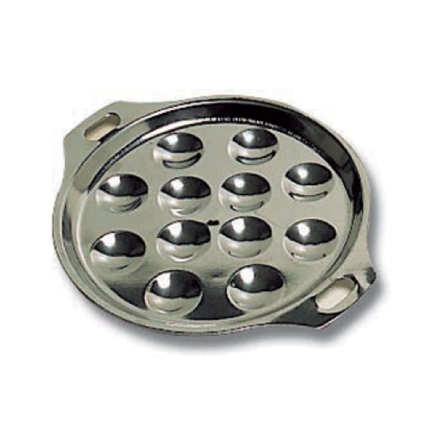 Matfer Bourgeat Escargot Plate, 6‑1/4″ Diameter, 12‑Hole Stainless Steel - 613281