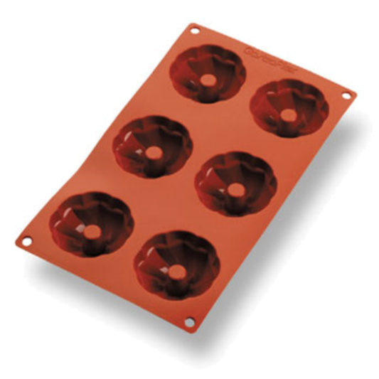 Matfer Bourgeat Mini Kugelhopf Mold 6‑per‑Sheet Stainless Steel - 257931