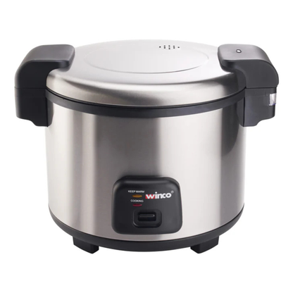 Winco Rice Cooker/Warmer 30 Cup, Hinged Lid, Stainless Steel - RC-S301