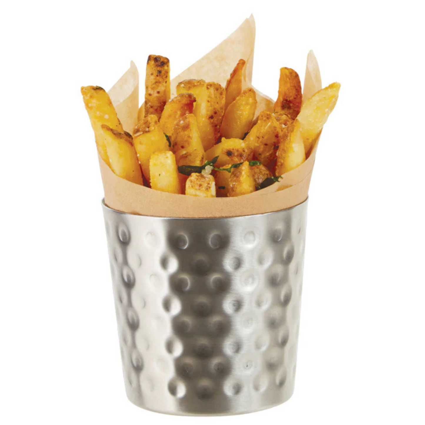Winco French Fry Cup Hammered Stainless Steel - SFC-35H