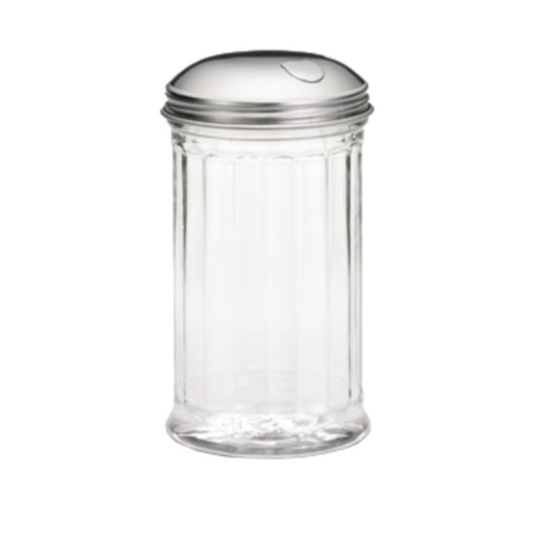TableCraft Sugar Pourer 12 oz – Poly Base, Stainless Steel Flap Top - P57S